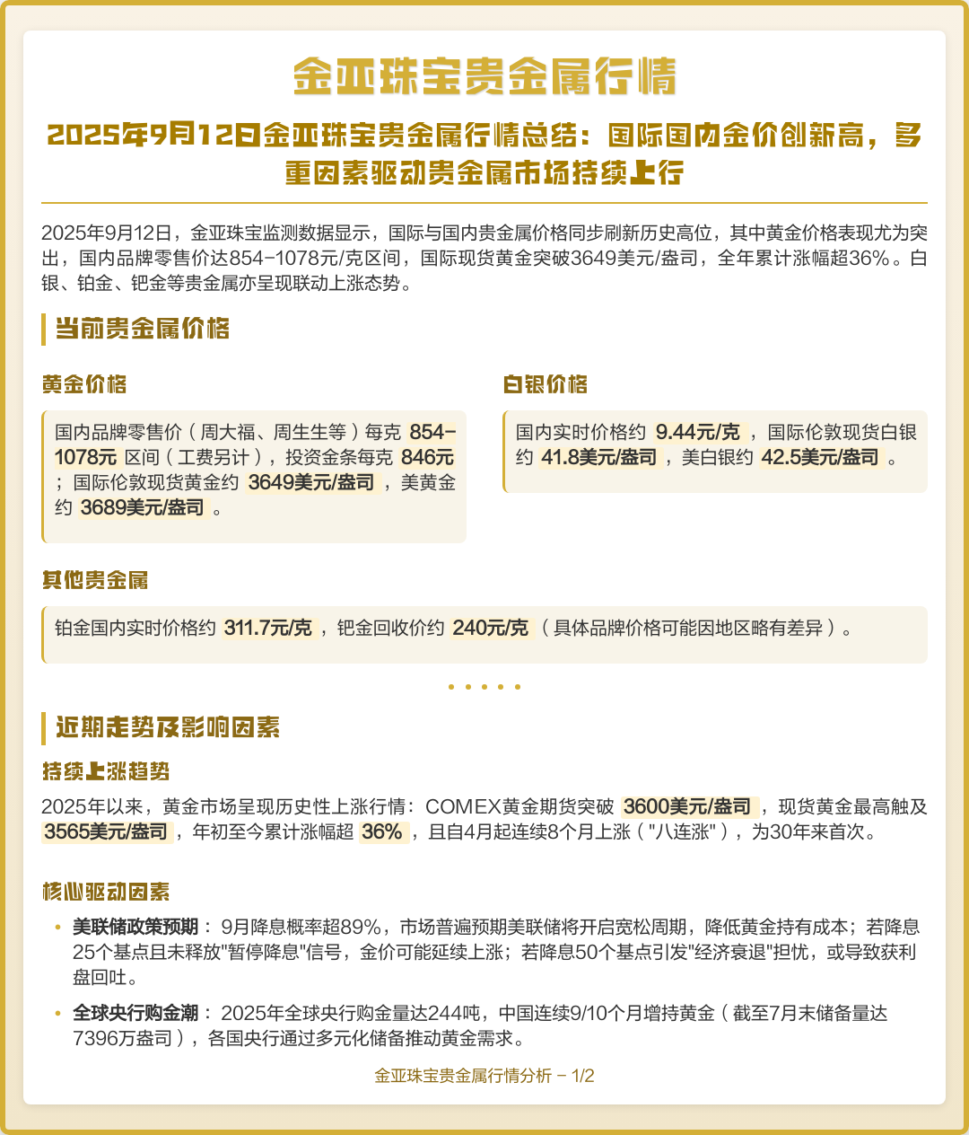 贵金属价格行情(掌上有色贵金属价格行情)